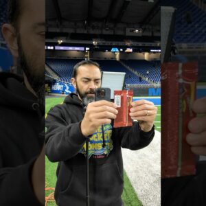 Behind the scenes of my collab with the Detroit Lions to open a pack of #pokemon before the big game